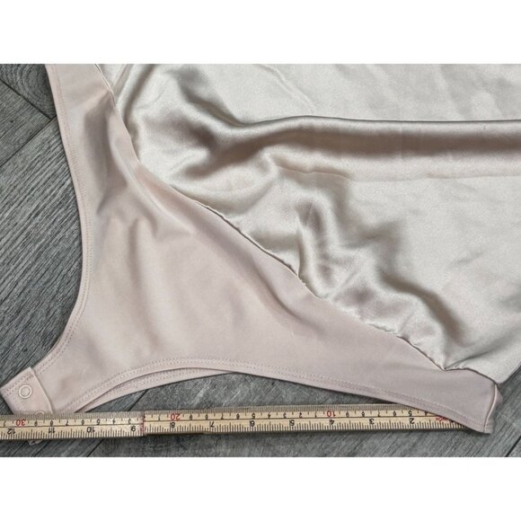 Sincerely Jules Womens Satin Bodysuit Medium Beige - Picture 11 of 11